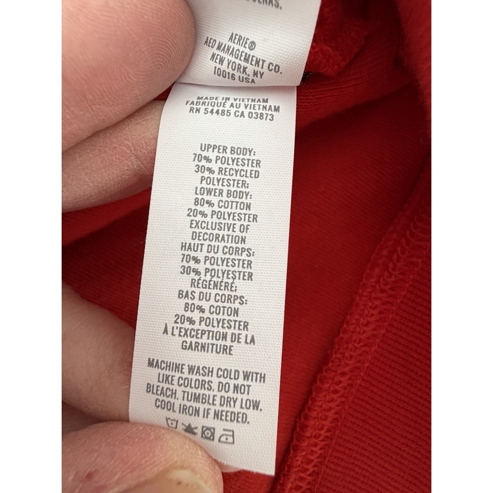 Aerie Hometown Holiday Quarter Zip Sweatshirt Red Sherpa Tribal Sz XL‎ - Picture 8 of 8